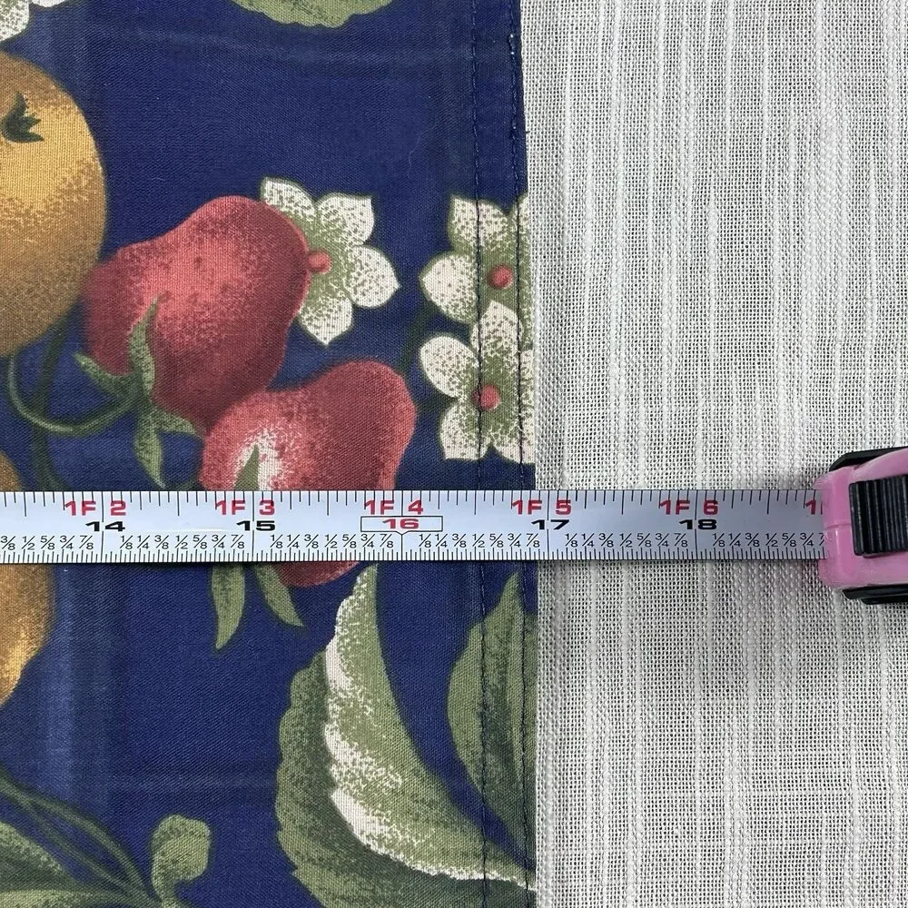 Vintage Handmade Placemats Set Of 4 Cranston Fruit Fabric Handmade MCM Blue